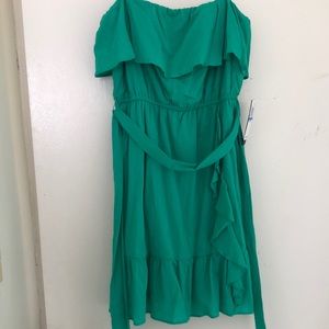 Brand New City Studio Strapless Green Dress.